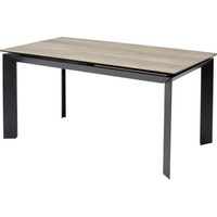 Кухонный стол M-City Cremona 180 KL-61 DECDF501TKL61BLK180 (бежевый мрамор/черный)