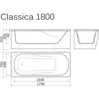 Ванна Vispool Classica 180x75