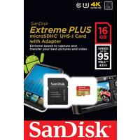 Карта памяти SanDisk Extreme+ microSDHC Class 10 + адаптер 32GB [SDSQXSG-032G-GN6MA]