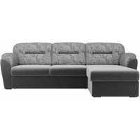 Угловой диван Лига диванов Бостон 100539 (серый с цветами)