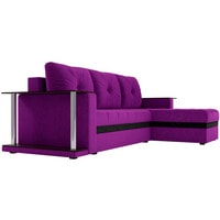 Угловой диван Craftmebel Атланта М угловой 2 стола (боннель, правый, фиолетовый вельвет)