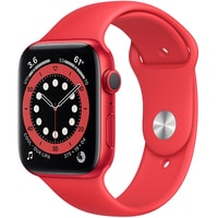 Умные часы Apple Watch Series 6 44 мм (алюминий красный/красный спортивный)