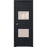 Межкомнатная дверь ProfilDoors 21U L 70x200 (черный матовый, стекло перламутровый лак)