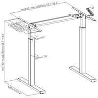 Стол для работы стоя ErgoSmart Manual Desk Compact 1360x800x36 мм (дуб мореный/черный)