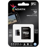 Карта памяти ADATA Premier Pro AUSDH16GUI3V30S-RA1 microSDHC 16GB (с адаптером)