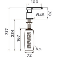 Дозатор для жидкого мыла Omoikiri OM-04 BN (нержавеющая сталь)