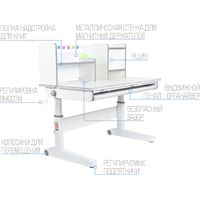 Ученический стол Anatomica Premium Granda Plus Armata (белый/розовый/розовый)