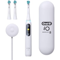 Электрическая зубная щетка Oral-B iO 8 (белый, 3 насадки)