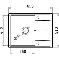 Кухонная мойка Pyramis Alinia 1B 1D (65x51, графит)