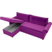 Угловой диван Лига диванов Милфорд 29064 (левый, микровельвет, фиолетовый)