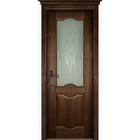 Межкомнатная дверь ОКА Ферара 90x200 (махагон/стекло графит)