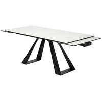 Кухонный стол M-City Fondi 180 Marbles KL-99 614M04919 (белый мрамор матовый/черный)