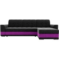 Угловой диван Mebelico Честер 61121 (правый, вельвет, черный/фиолетовый)