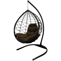 Подвесное кресло M-Group Капля Лори 11530405 (черный ротанг/коричневая подушка)