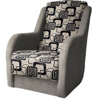 Интерьерное кресло Асмана Дачник-1 (рогожка кубики кор./кожзам коричневый)
