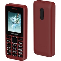 Кнопочный телефон Maxvi C20 (винный красный)