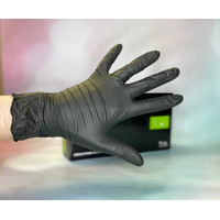 Нитриловые перчатки Mercator Nitrylex PF текстурированные нестерильные неопудренные (XL, черный)