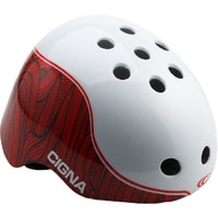 Cпортивный шлем Cigna WT-025 (р. 48-53, белый/красный)