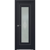 Межкомнатная дверь ProfilDoors 24U L 60x200 (черный матовый/кристалл матовый/серебро)