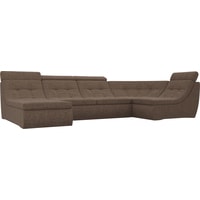 Модульный диван Лига диванов Холидей люкс 105595 (рогожка, коричневый)