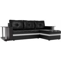 Угловой диван Лига диванов Атланта М 2 стола 100130 (правый, экокожа, черный)