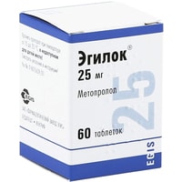 Препарат для лечения заболеваний сердечно-сосудистой системы Egis Эгилок, 25 мг, 60 табл.