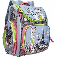 Школьный рюкзак Grizzly RAr-080-10/1 (голубой/розовый/серый)