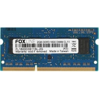 Оперативная память Foxline 8GB DDR3 SODIMM PC3-12800 FL1600D3S11L-8G
