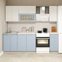 Готовая кухня Кортекс-мебель Корнелия Мара 1.8м (белый/голубой/мадрид)