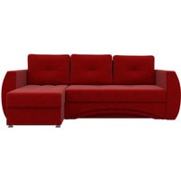 Угловой диван Лига диванов Сатурн 27991 (левый, микровельвет, красный)