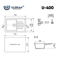 Кухонная мойка Ulgran U-400 (341 ультра-белый)