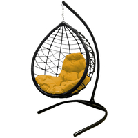 Подвесное кресло M-Group Капля Лори 11530411 (черный ротанг/желтая подушка)