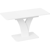 Кухонный стол Трия Люксембург тип 2 (белый/стекло белое матовое)