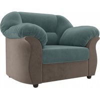 Интерьерное кресло Лига диванов Карнелла 105821 (велюр, бирюзовый/коричневый)