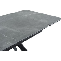Кухонный стол Аврора Леон 120-184x80 (камень серый/черный матовый)