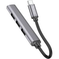 USB-хаб  Hoco HB26 USB Type-C (серый)