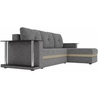 Угловой диван Лига диванов Атланта М 2 стола 100126 (правый, рогожка, серый)