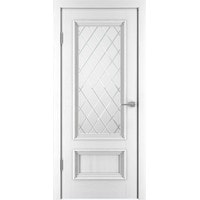 Межкомнатная дверь IstokDoors Прага-4 ДЧ 70x200 (эмаль белая (R 9003)/стекло №19)
