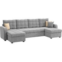 П-образный диван Craftmebel Ливерпуль П (бнп, рогожка, серый/бежевый)
