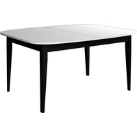 Кухонный стол Васанти плюс Партнер ПС-24 120-160x80 М (белый матовый/черный)