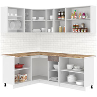 Готовая кухня Кортекс-мебель Корнелия Лира 1.5x2.1 (розовый/оникс/мадрид)
