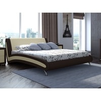 Кровать Ormatek Corso-2 160x200 (экокожа, коричневый/кремовый)