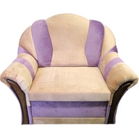 Кресло-кровать Виктория Мебель Венера 1,5 И 61 (ткань, бежевый/фиолетовый)