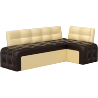 Угловой диван Mebelico Люксор (угловой, экокожа, коричневый/бежевый)