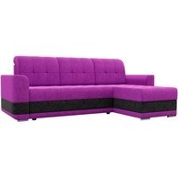 Угловой диван Mebelico Честер 61119 (правый, вельвет, фиолетовый/черный)