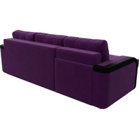 Угловой диван Лига диванов Марсель 29543 (правый, микровельвет, фиолетовый/черный)
