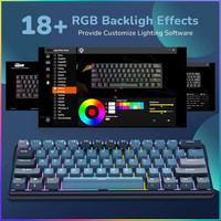 Клавиатура Royal Kludge RK61 Plus RGB (черный, RK Cyan)