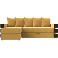 Угловой диван Лига диванов Венеция левый 108438L (микровельвет желтый)