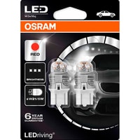 Светодиодная лампа Osram W21/5W LEDriving Premium Red 2шт