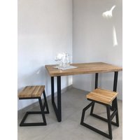 Кухонный стол Millwood Лофт Ницца Light 160 (36 мм, табачный крафт/черный)